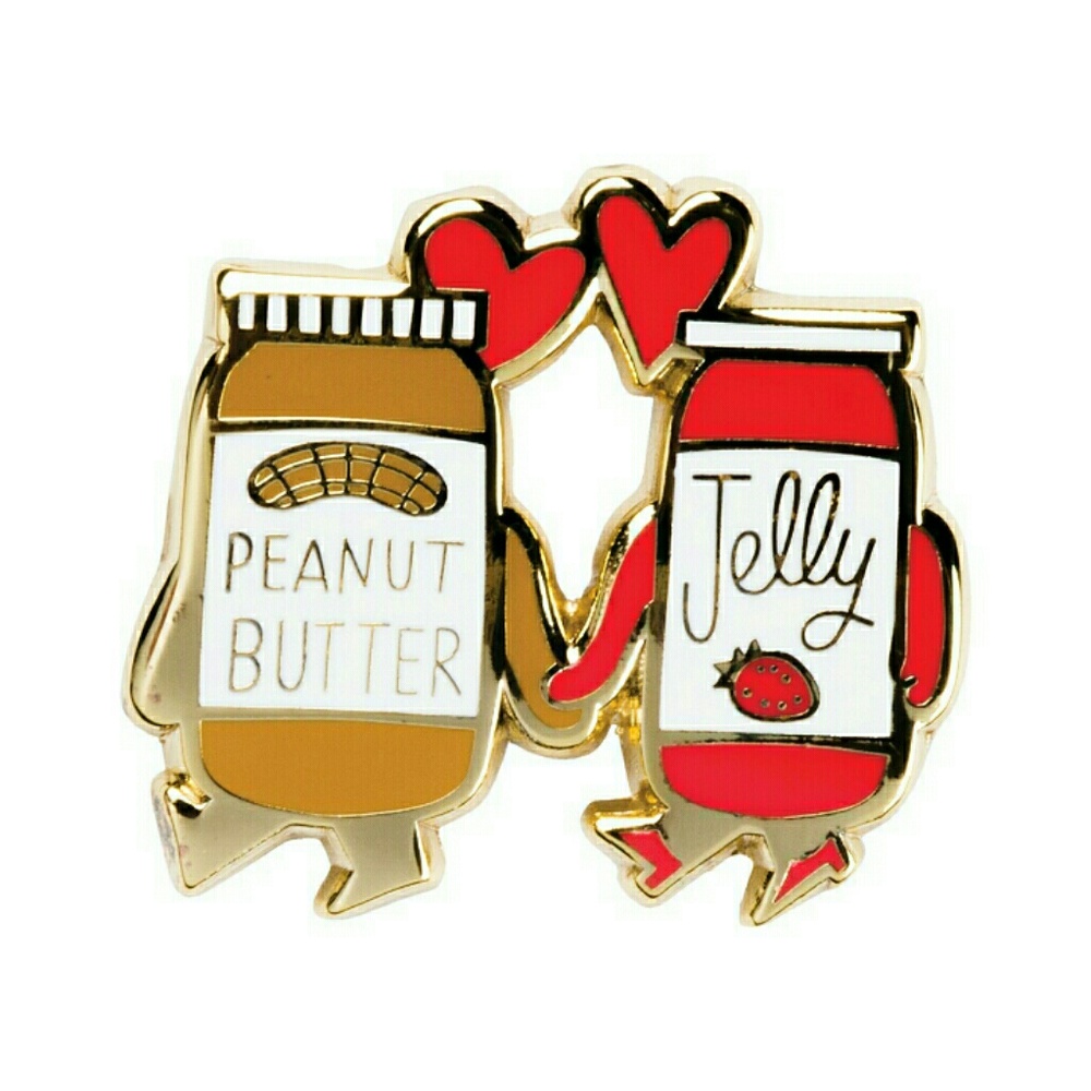 "Together like PB&J" enamel pin
